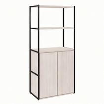 Estante Shelf 2 PT Carvalho Berlin e Preta 139 cm