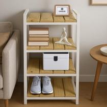 Estante Strassis Design SD-5099 Metal e Madeira Cor: Branca
