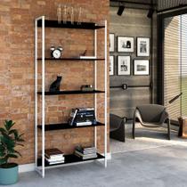 Estante Studio Preta e Branca 80x187 cm