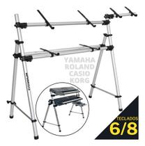 Estante Suporte De Teclado Duplo P/ Yamaha Roland Korg Casio