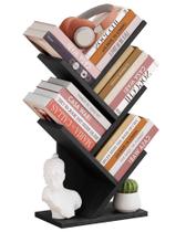 Estante Tree Bookshelf Hoctieon 4 camadas preta para escritório doméstico