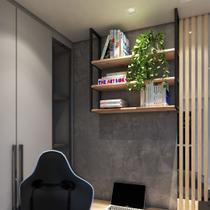 Estante Tripla Resistente Industrial Preto 60x20cm Estante Tripla Resistente Industrial Preto 60x20cm