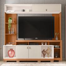 Estante TV 65 Pol 200cm Sala de Estar Olevi Freijó/Off White C01 - D'Rossi Estante TV 65 Pol 200cm Sala de Estar Olevi Freijó/Off White C01 - D'Rossi