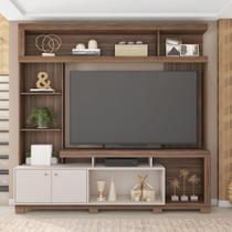 Estante TV 70 Pol 210cm Sala de Estar Mirel Bege Amarelado/Cinza C01 - D Rossi Estante TV 70 Pol 210cm Sala de Estar Mirel Bege Amarelado/Cinza C01 - D Rossi