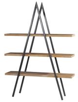 Estante Union em Madeira cor Driftwood com Base Grafite 1,40 MT (LARG) - 56149