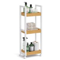 Estante Utilitário Móvel SONGMICS de Bambu com 3 Prateleiras Estante Utilitário Móvel SONGMICS de Bambu com 3 Prateleiras