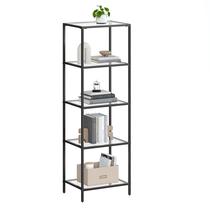 Estante VASAGLE Slim de 5 camadas com vidro temperado e estrutura de aço Estante VASAGLE Slim de 5 camadas com vidro temperado e estrutura de aço