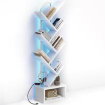 Estantería Casaottima Árbol Blanca de 6 Niveles con Luz LED 40x18x110 cm