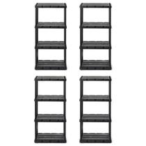 Estantes de Armazenamento Gracious Living Knect-A-Shelf 4 Prateleiras Preto x4 Estantes de Armazenamento Gracious Living Knect-A-Shelf 4 Prateleiras Preto x4