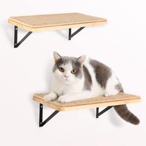 Estantes de Pared para Gatos PELUOMOZ 2PCS con Alfombrilla para Rascar 42x25 cm Estantes de Pared para Gatos PELUOMOZ 2PCS con Alfombrilla para Rascar 42x25 cm