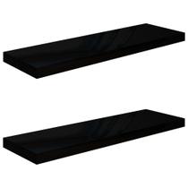 Estantes de Pared vidaXL Negro Brillante Panal MDF y Metal x2 Estantes de Pared vidaXL Negro Brillante Panal MDF y Metal x2