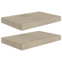 Estantes Flotantes de Pared vidaXL en MDF con Acabado Roble Honeycomb, Paquete de 2 Estantes Flotantes de Pared vidaXL en MDF con Acabado Roble Honeycomb, Paquete de 2