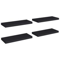 Estantes Flotantes Negros Casafoyer 4 piezas 60x23,6x3,8 cm MDF
