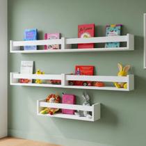 Estantes Infantis de Livros Brinquedos Pelúcia Prateleira de Bonecos Carrinho Quarto de Bebê Organizador Mdf 5un 40 cm