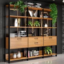 Estantes Sala Prateleiras E Gavetas Industrial 100% MDF