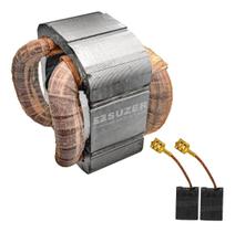 Estator Carvão Para Esmerilhadeira Lixadeira Bosch 7 Pol Gws 20-180 1351 220 Volts