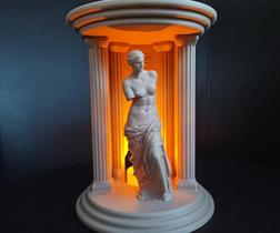 Estátua Afrodite Iluminada com Vela Eletrônica Elegância Clássica para Seu Espaço