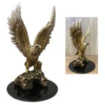 Estátua Águia Decorativa Força Poder + Base Espelhada Preto Estátua Águia Decorativa Força Poder + Base Espelhada Preto