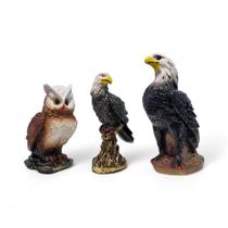 Estátua Águia Gavião Gr E Peq E Coruja Espanta Pombos E Maritacas Gesso Kit 3 Pç - VÁRIAS VARIEDADES Estátua Águia Gavião Gr E Peq E Coruja Espanta Pombos E Maritacas Gesso Kit 3 Pç - VÁRIAS VARIEDADES