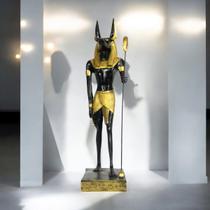 Estátua Anúbis Deus Egípcio - Resina Preta com Detalhes Dourados - 29,5 cm Estátua Anúbis Deus Egípcio - Resina Preta com Detalhes Dourados - 29,5 cm