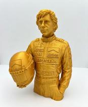Estatua Ayrton Senna Decorativa 3D Cor:Preto