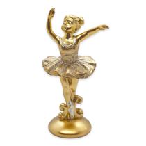 Estátua Bailarina com Base Dourada e Glitter Resina 12 cm
