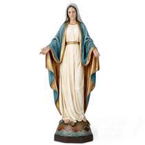 Estátua BC Católica Nossa Senhora da Graça 34cm H pintada à mão