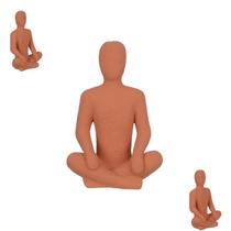 Estatua Boneco Pessoa Terracota Meditando Enfeite Escultura