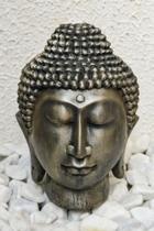 Estátua Buda - Cabeça Imagem em gesso pintada à mão 22 cm de altura - O Santo Bateu