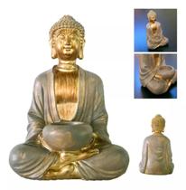 Estátua Buda Decorativo Hindu Poliresina Porta Vela 22 X 14 - Imports