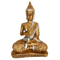 Estatua Buda Hindu Dourado Bronze Prata Decoração Estante Escultura