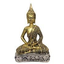 Estatua Buda Hindu Dourado Bronze Prata Decoração Estante Escultura