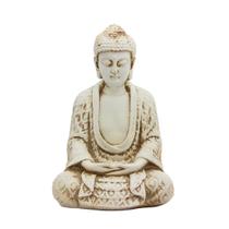 Estátua Buda Hindu Grande Branco Vintage Decorativo - Resina Artesanal
