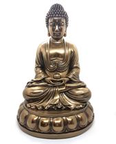 Estátua Buda Medicinal Buda Meditanto Impecável Bronze 30cm