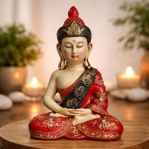 Estátua Buda Meditando Decorativa Hindu Premium Lindos 27 Cm -