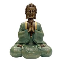 Estátua Buda verde clara grande de resina 2789 - 55 Gifts