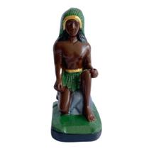 Estátua Caboclo Pena Verde Umbanda e Candomblé Gesso - Hadu Esotéricos e Religiosos
