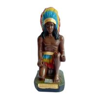 Estátua Caboclo Sete Flechas Umbanda e Candomblé Gesso - Hadu Esotéricos e Religiosos