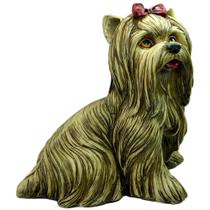 Estátua Cachorro Em Gesso Decoração Casa Raça Yorkshire