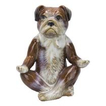 Estátua Cachorro Meditando Cerâmica 17 cm