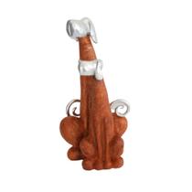 Estátua Cão com Filhote Estilo Pedra com Detalhes