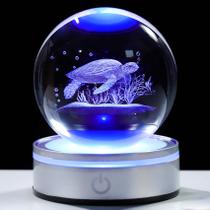 Estátua com decoração de tartaruga marinha Crystal Ball Light Movdyka Estátua com decoração de tartaruga marinha Crystal Ball Light Movdyka