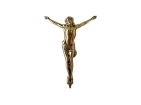 Estátua Cristo (jesus) Alumínio Fundido Pintura Ouro Velho