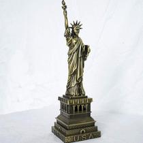 Estátua da Liberdade Enfeite Miniatura Decoração Metal 25cm