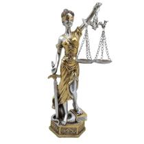 Estátua Dama Justiça 22,5Cm Altura Dourado Direito Mres-J21