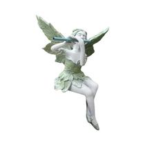Estátua De Anjo Fada Tocando Flauta Em Resina, Escultura De Jardim, Decoração De Quintal, Presentes