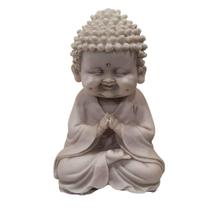 Estátua De Baby Buda De Pó De Mármore Mudra Oração 14Cm - Estrela D'Água