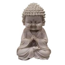 Estátua De Baby Buda De Pó De Mármore Mudra Oração 15Cm