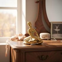 Estatua de Bailarina classica Dourado com glitter estatueta decorativa enfeite balé Estatua de Bailarina classica Dourado com glitter estatueta decorativa enfeite balé