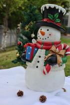 Estátua de boneco de neve Hi-Line Gift Ltd com bateria LED para decoração interna